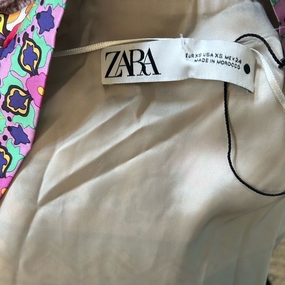 Colorful Kimono Robe by ZARA Size XS Oversized Brand New Silky Satin Feel - Picture 12 of 13